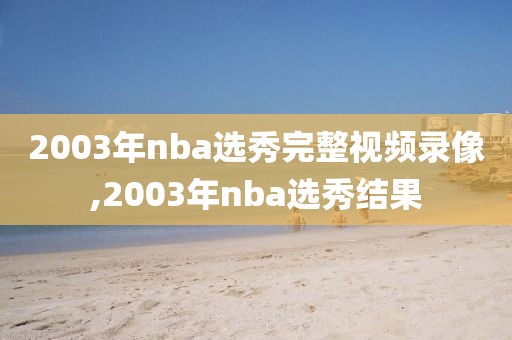 2003年nba选秀完整视频录像,2003年nba选秀结果